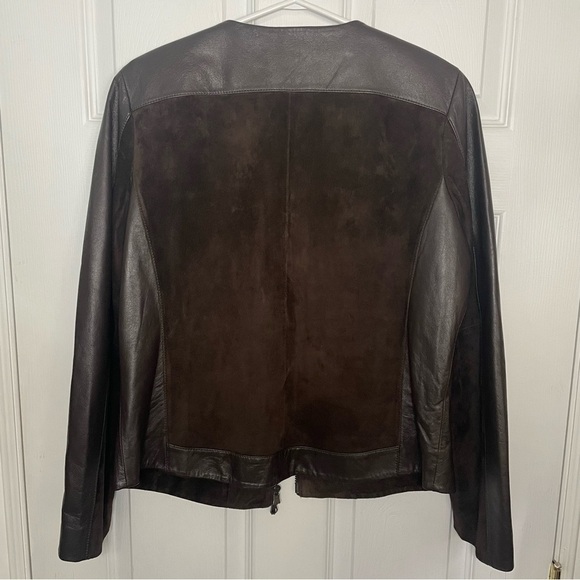 Liz Claiborne 100% Suede Brown Leather Zip Jacket 10 - Picture 3 of 7